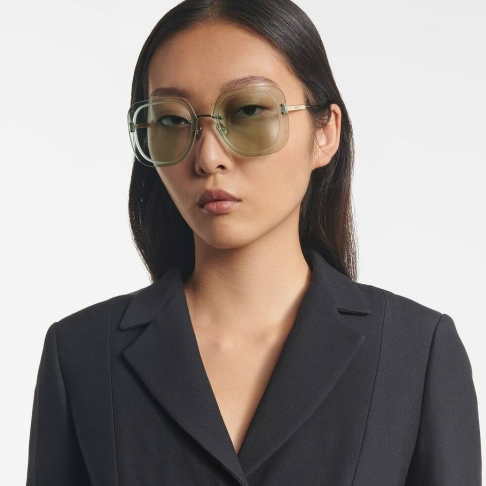 Dior ULTRADIOR SU B0O0 BRAND NEW Sunglasses Gold Green Women Square Oversized - Picture 7 of 13